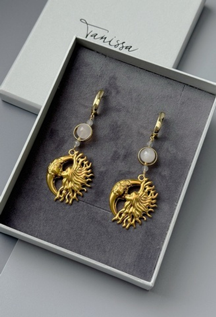 Серьги ТАМ, ГДЕ СОЛНЦЕ ВСТРЕЧАЕТ ЛУНУ