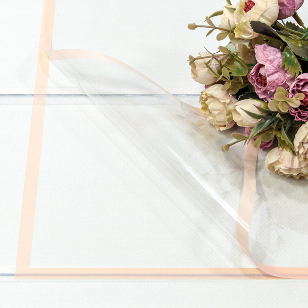 Пленка В листах 20 шт 57 х 57 см с цветной рамкой (Персиковый)