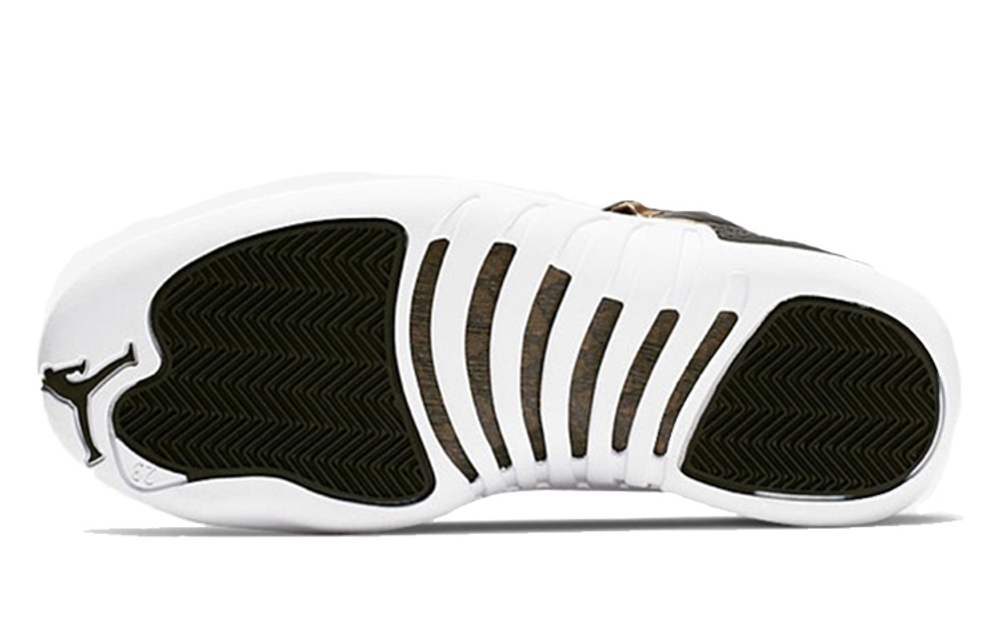 Кроссовки Jordan Air Jordan 12 Retro Black Metallic Gold White (Женская размерная сетка)