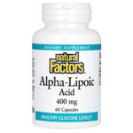 Natural Factors, альфа-липоевая кислота, 400 мг, 60 капсул
