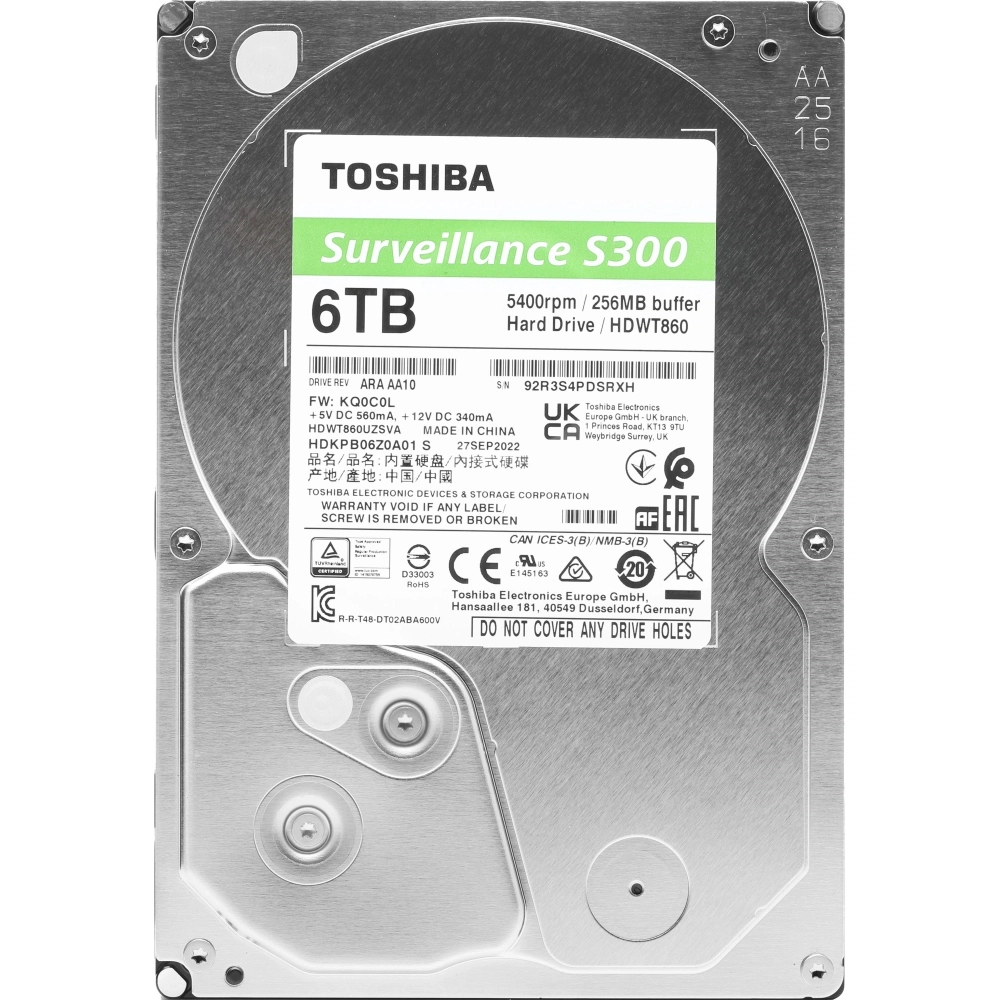 Жесткий диск HDD Toshiba SATA 6TB (HDWT860UZSVA)
