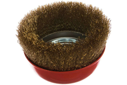 Щетка чашечная для УШМ (латунированная проволока 0,3 мм, 125мм) MIRAX 35142-125