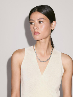 Massimo Dutti Жилет внахлест из мулине, ванильный