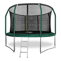 ARLAND Батут премиум 12FT с внутренней страховочной сеткой и лестницей (Dark green)