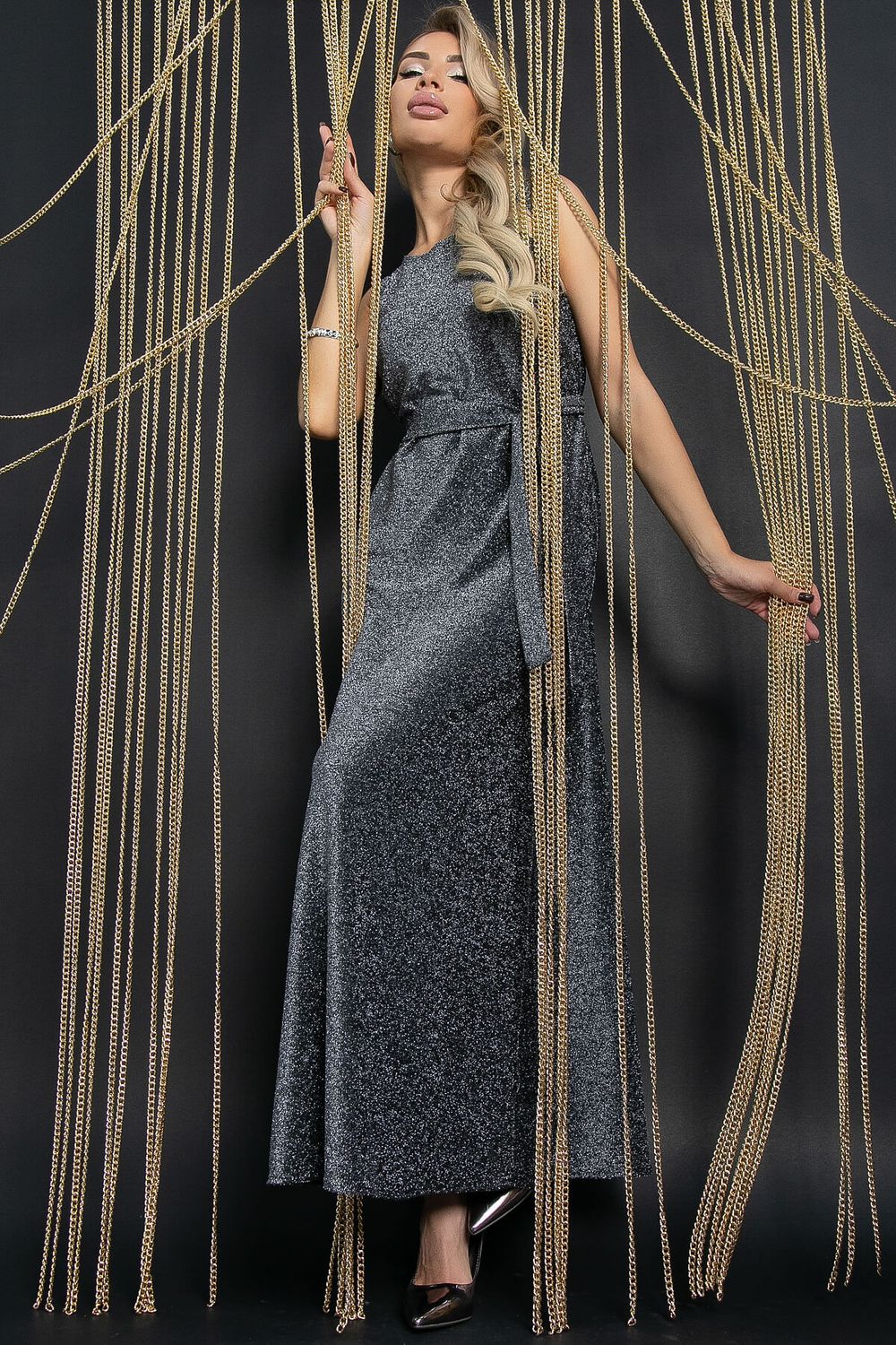 Платье Алхери (темное серебро) П11757 LT Collection