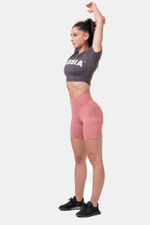 Топ женский Short Sleeve Sporty Crop Top 584 Каштановый