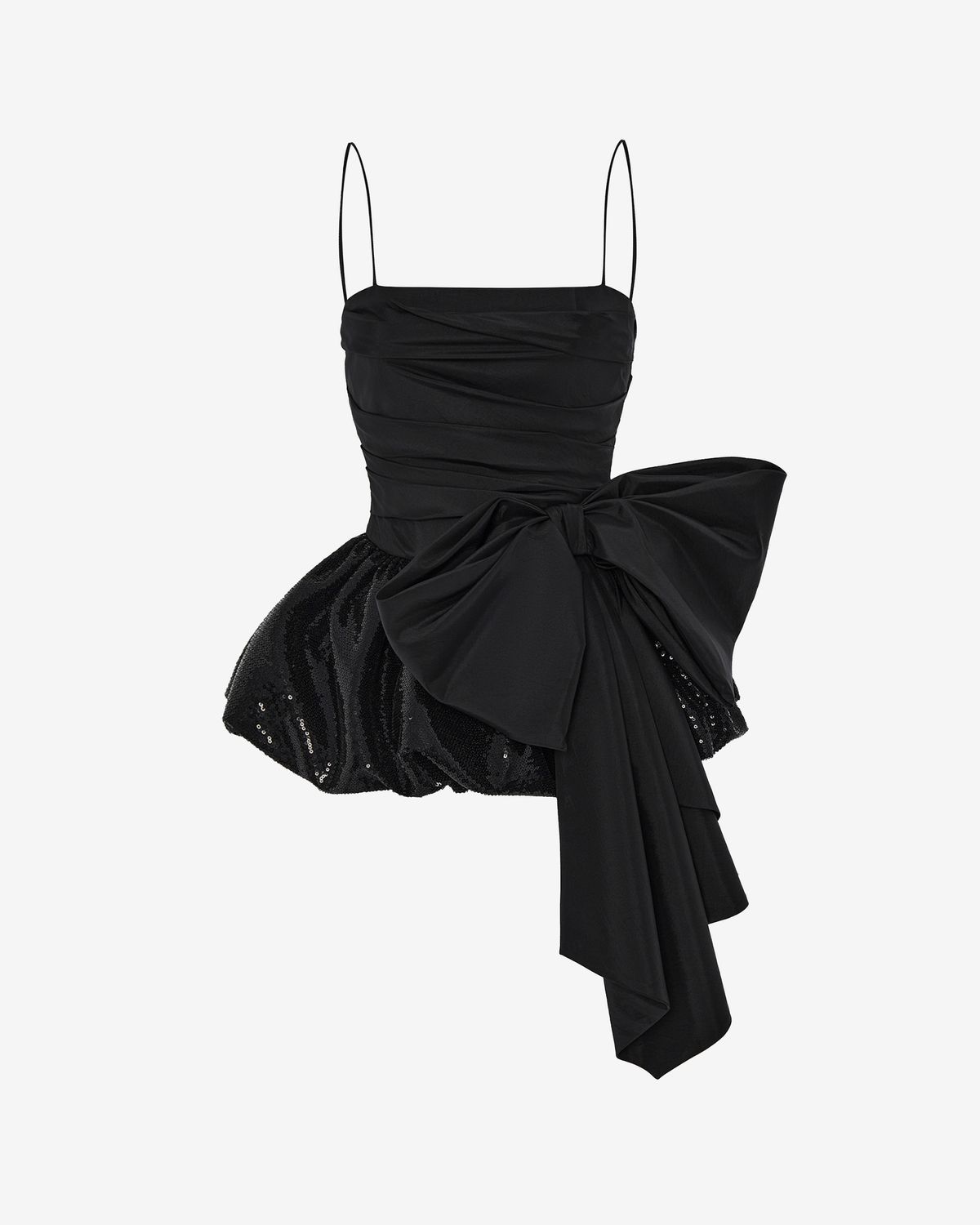 Топ корсетного типа из пайеток и тафты