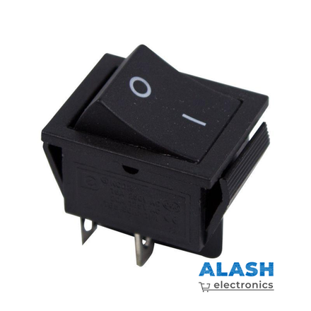 Клавишный выключатель KCD4, 16A 250V AC / 25A 125V AC, одинарный, 4 контакта, черный 25x31мм