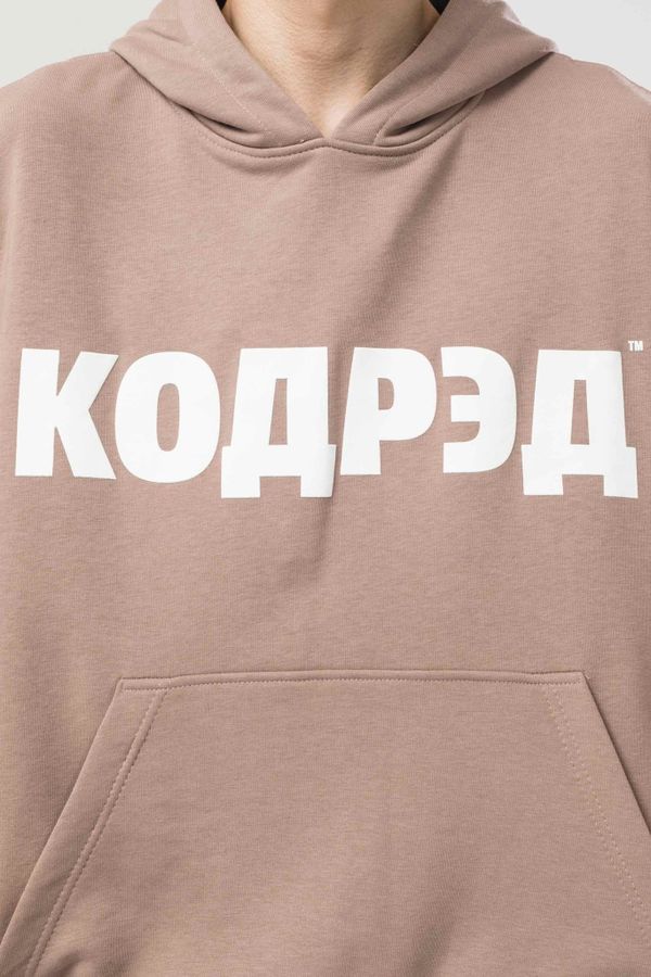 Худи Base Hoodie Wide Summer Лого ТМ Бежевый Темный/Белый принт КОДРЭД - фото 6