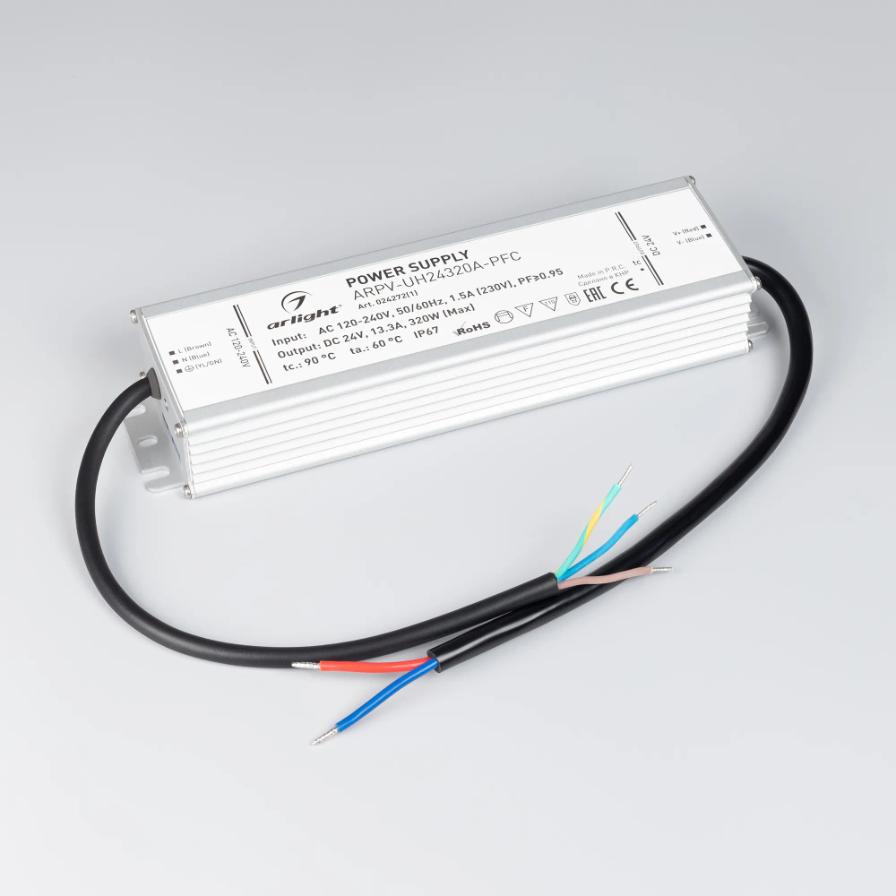 Блок питания ARPV-UH24320A-PFC (24V, 13.3A, 320W) (Arlight, IP67 Металл, 7 лет) 024272(1)
