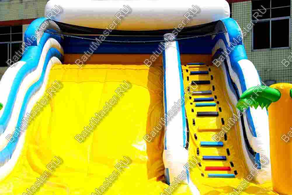 Надувной водный батут с бассейном «Пляжный оазис», 15*5.5*6.5 м