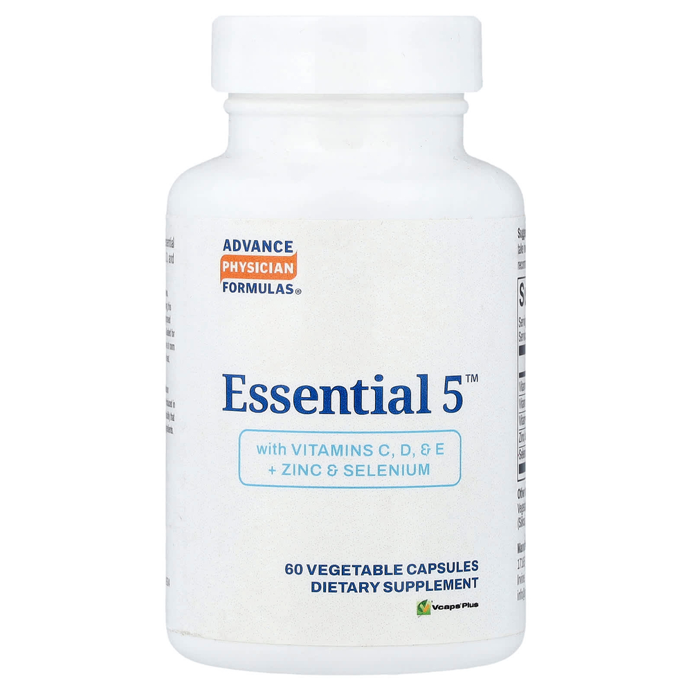 Advance Physician Formulas, Essential 5™ с витаминами C, D, E, цинком и селеном, 60 растительных капсул