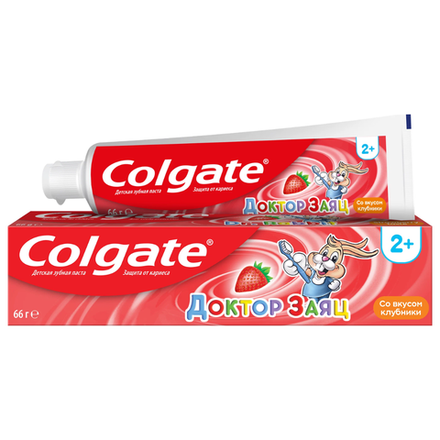 Зубная паста Colgate Доктор Заяц 2+ со вкусом клубники 50 мл