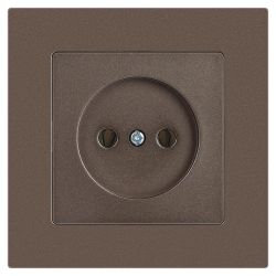 Розетка Intro Accent 6-201-08 2P 16А-250В IP20 СУ AL/CU бронза