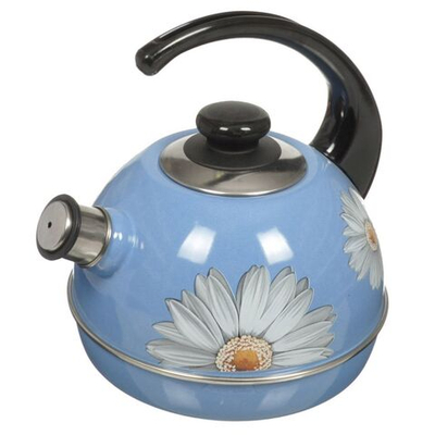 Чайник сталь, эмал, 3.5 л, свист, руч консоль, Рубин, С2505, син туман, T04/35/08/05/ 13/ 14