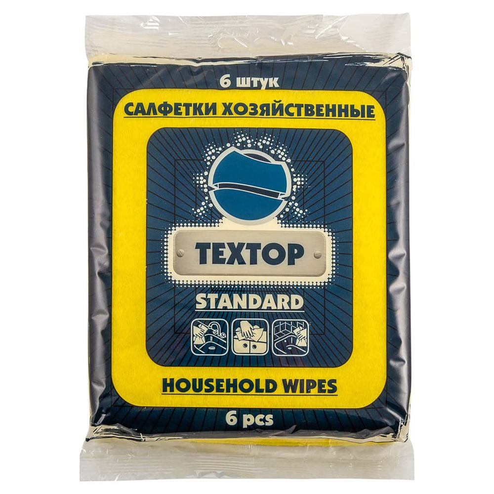 Салфетки хозяйственные Textop Standard Т050 30х35 см вискоза 90 гр. 6 шт/упак.