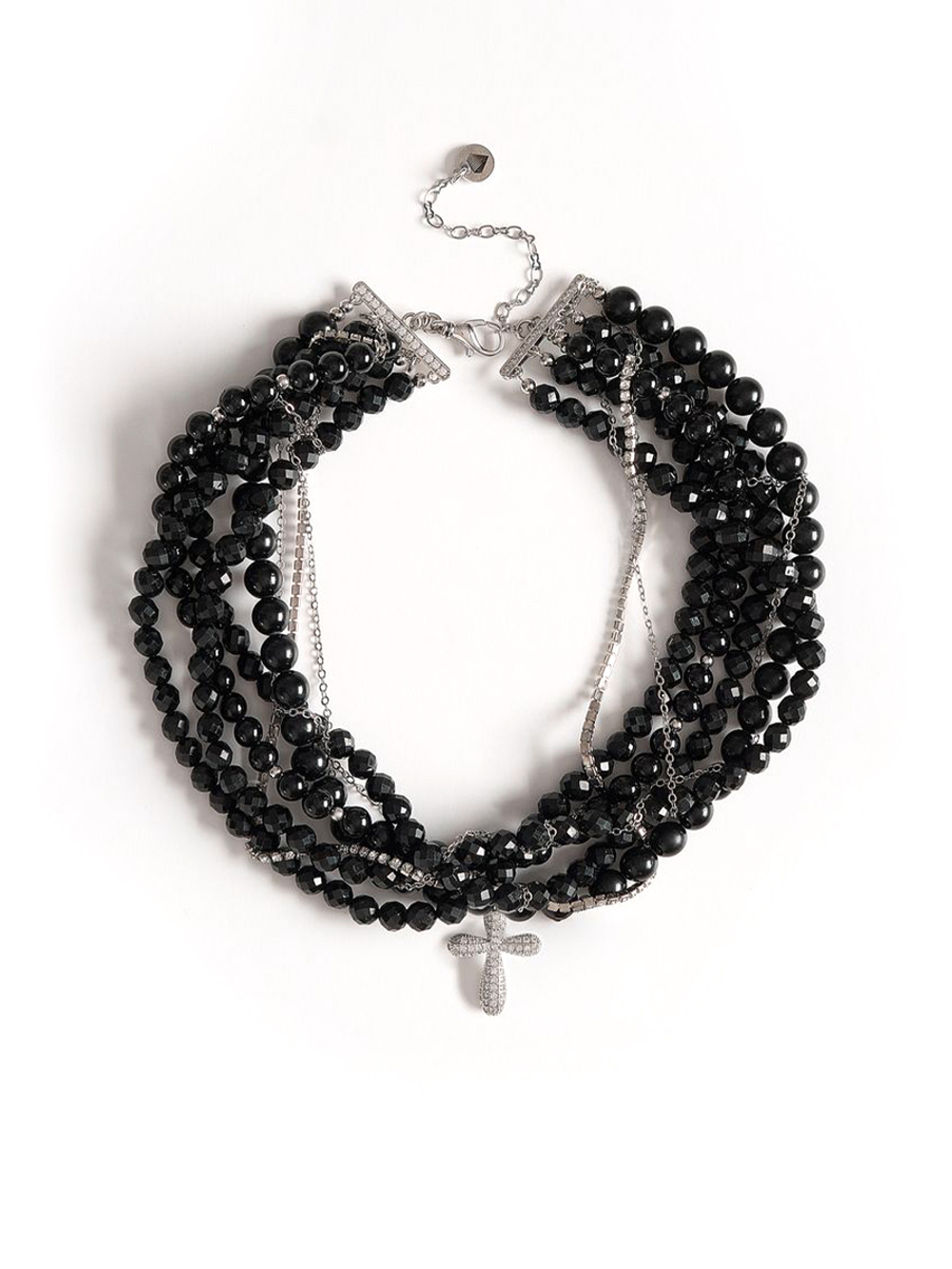 Колье "Holiday Black" из чёрного турмалина Silver