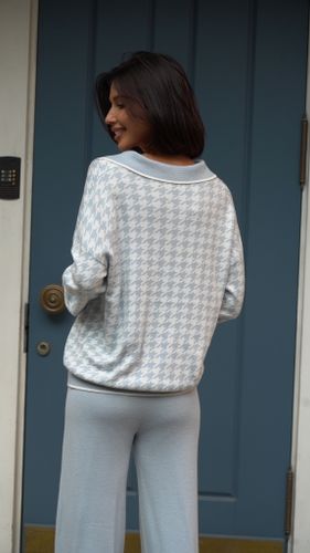 Костюм женский голубой гусиная лапка