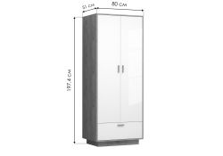 Шкаф Эго Шк-1 на подиуме дуб крафт золотой / белый глянец