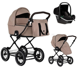 Детская коляска Roan Bass Next Classic d12 3 в 1 с автокреслом Tutis Elo Black RCL266/1 Amber