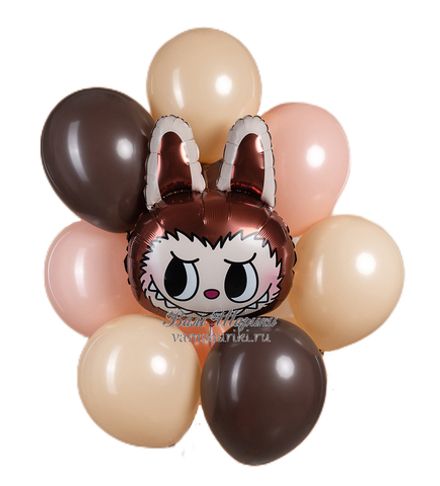 Букет шаров "Голова Лабубу"