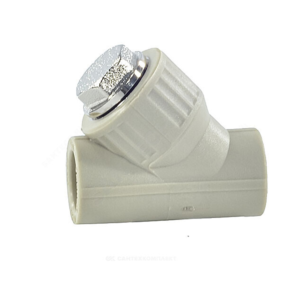 Фильтр PP-R сетчатый серый Дн 20х45гр внутренняя пайка VALFEX 10141020Г