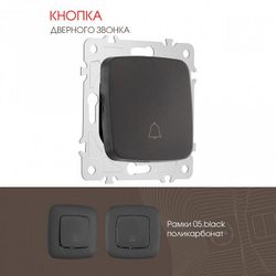 Кнопка звонка без рамки Arte Milano 205 205.36-1.black