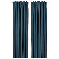 IKEA ROSENMANDEL  (ИКЕА РОСЕНМАНДЕЛ)  -  Шторы, 1 пара, на ленте/зеленый, 135x300 см