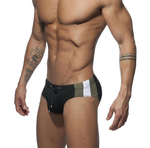 Черные мужские плавки с двухцветными вставками по бокам (Размер: XL) (Цвет: черный)