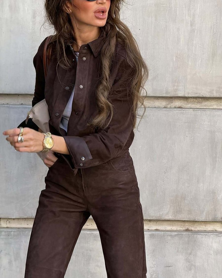 Рубашка из замши “Suede Line 04”