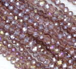 БП011ГС46 Хрустальные бусины "рондель", цвет: серовато-пурпурный AB прозрачный, 4х6 мм, 58-60 шт.