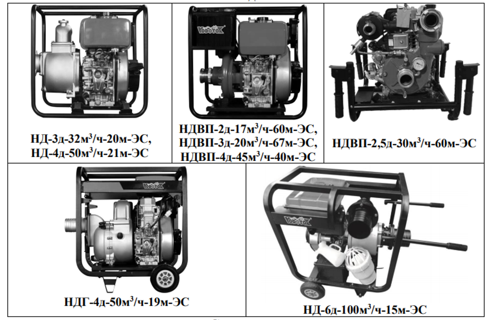 Насос дизельный водяной с электрическим стартером "Vodotok" НД-4д-50м3/ч-21м-ЭС