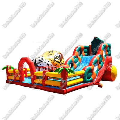 Большая надувная горка "Кобра эконом с роботом", 12*11*7 м