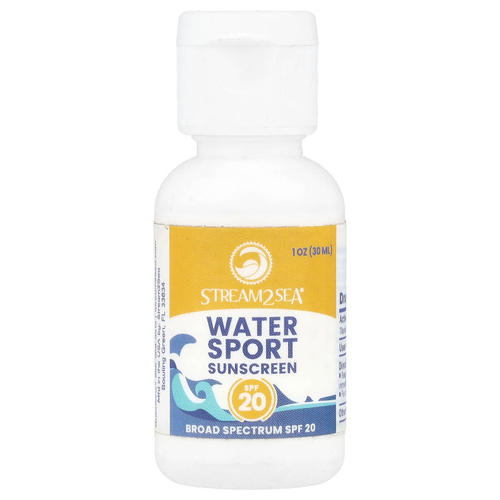 Stream2Sea, Солнцезащитное средство, спорт, SPF 20, 30 мл (1 жидк. унц.)