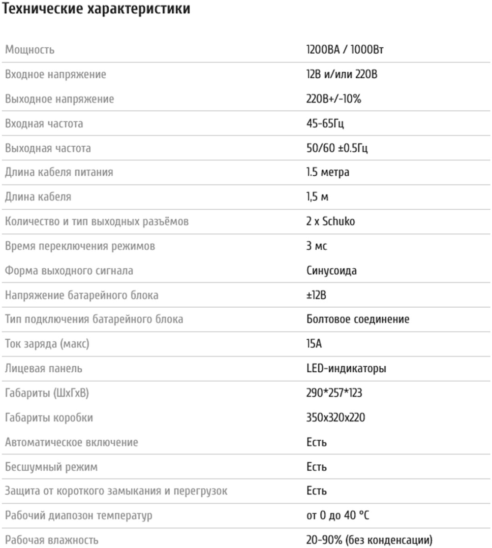 Источник бесперебойного питания SVC DIL-1200