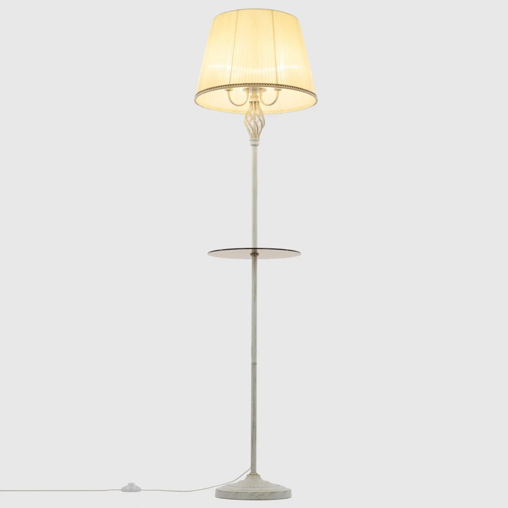 Citilux Вена CL402923T Торшер патина со столиком и кремовым абажуром