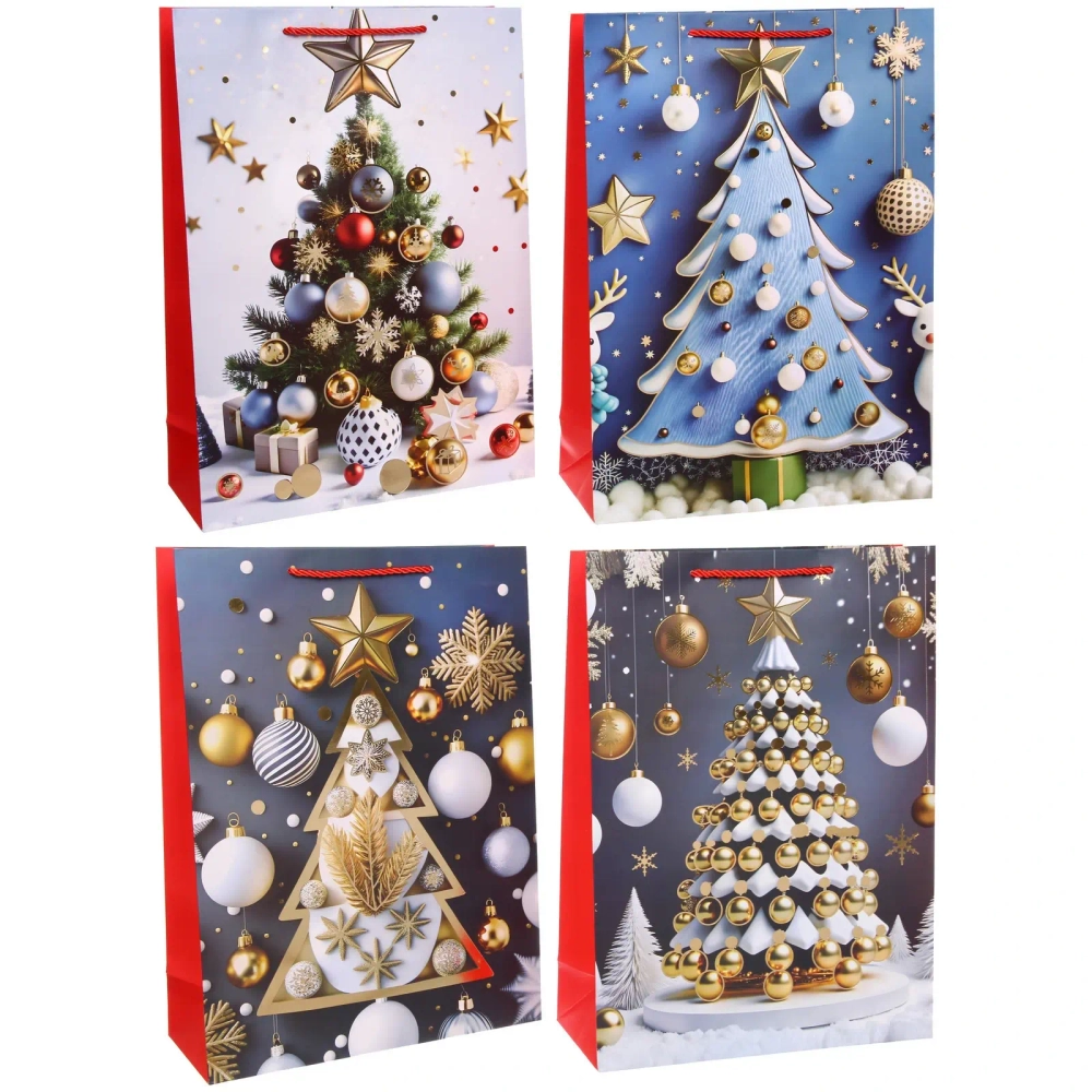 Пакет подарочный «Елочные игрушки» 41.5*32*12 см, микс