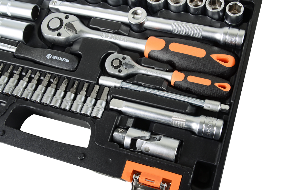 Набор инструментов АВТО, 1/2" , 1/4" , CrV, в кейсе 82 предм Вихрь