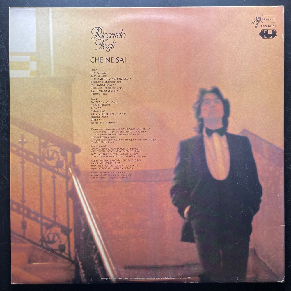 Riccardo Fogli ‎– Che Ne Sai (Италия 1979г.)