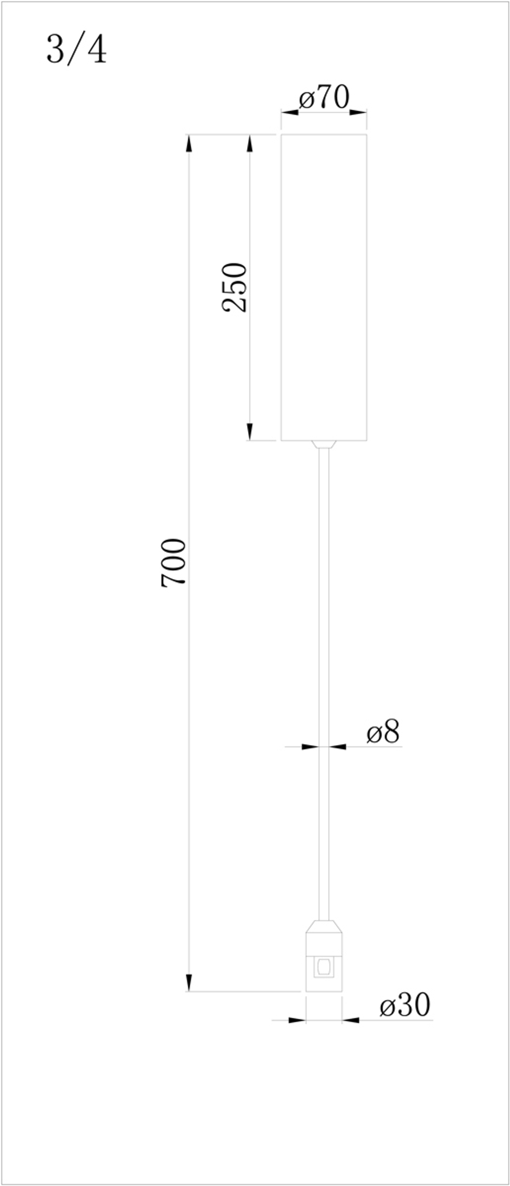 Адаптер с подводом питания на стойке,  темная бронза Power Connector H700 BBr DL20225