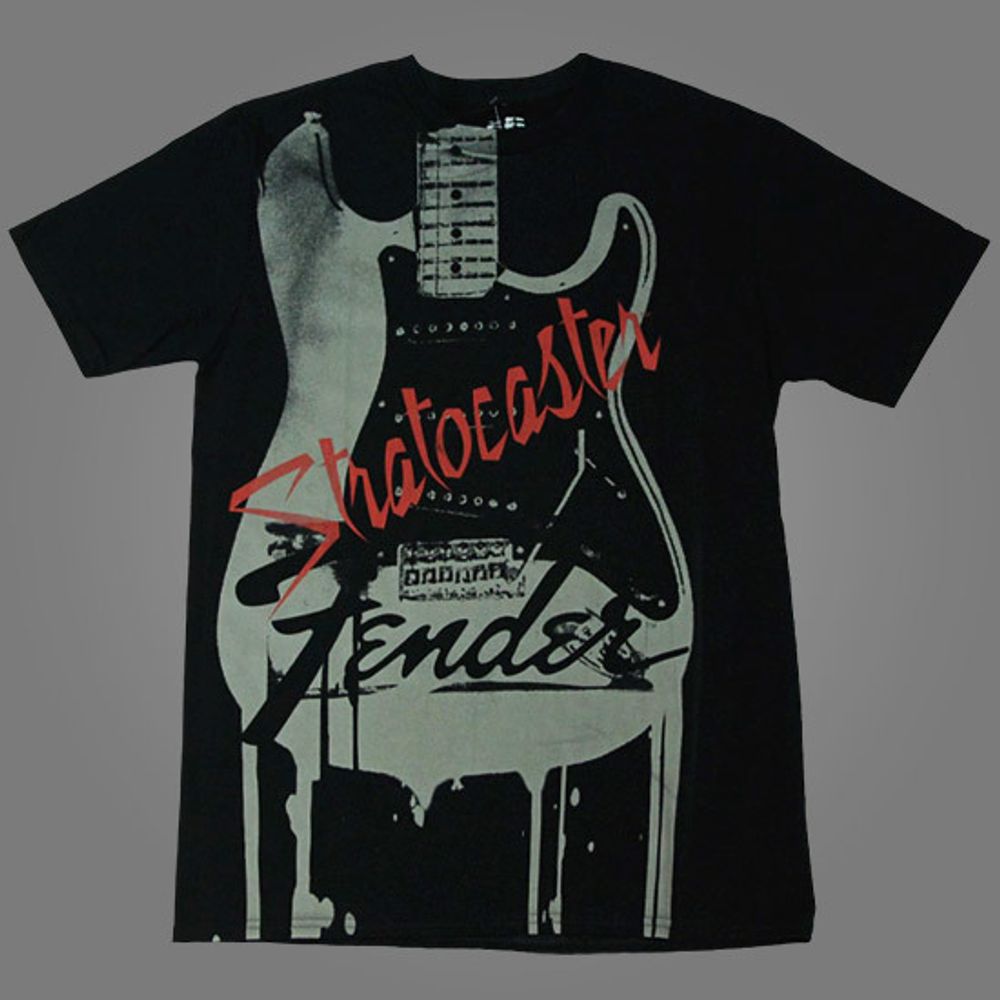 Футболка Электрогитара Fender Stratocaster ( растёкшаяся )
