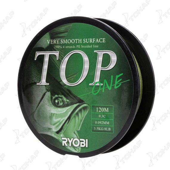 Шнур TOP PE4X-120M 0.3/d-0.092mm Dark green Ryobi