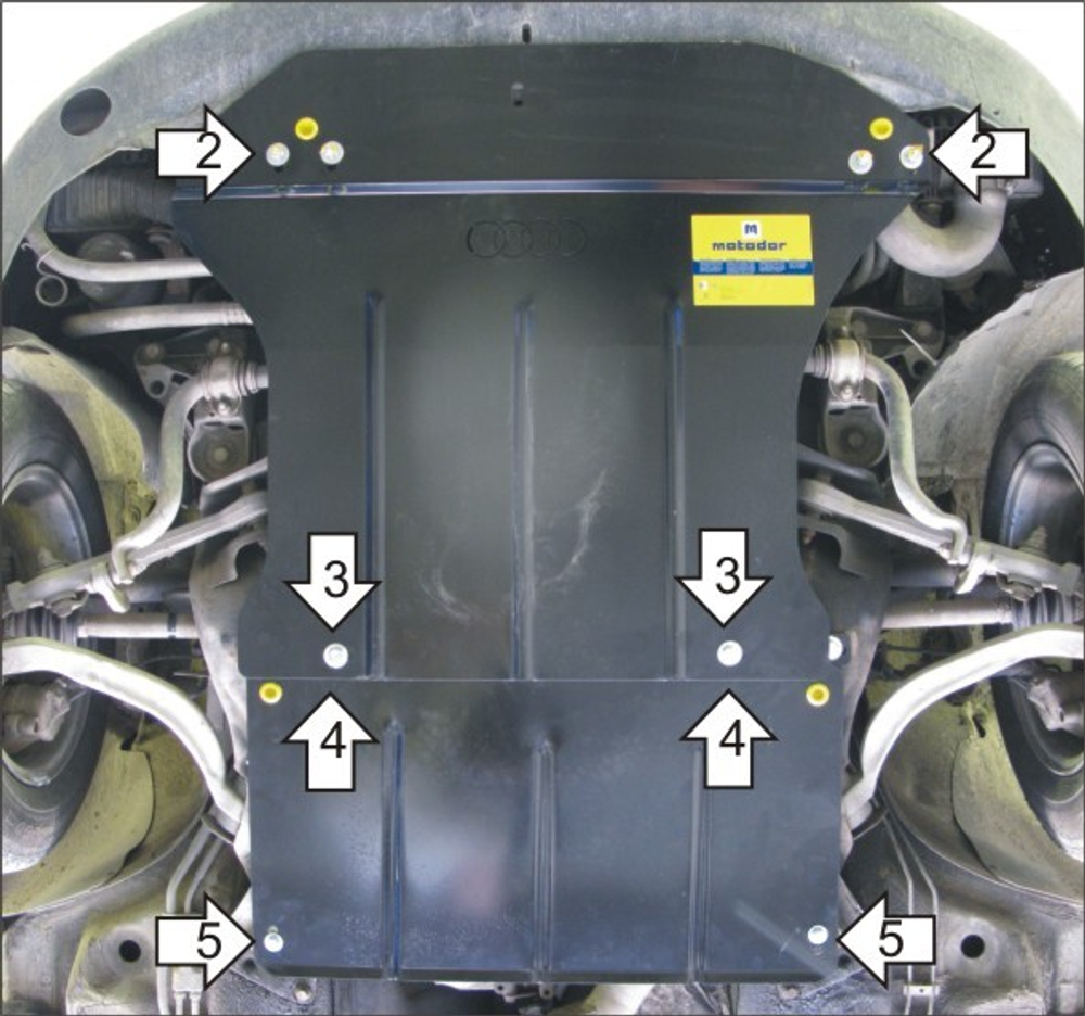 Усиленная защита Motodor картера двигателя, кпп. 2 мм, сталь. для Volkswagen Passat B5 1996-2000,Volkswagen Passat B5 2000-2005 арт.02709