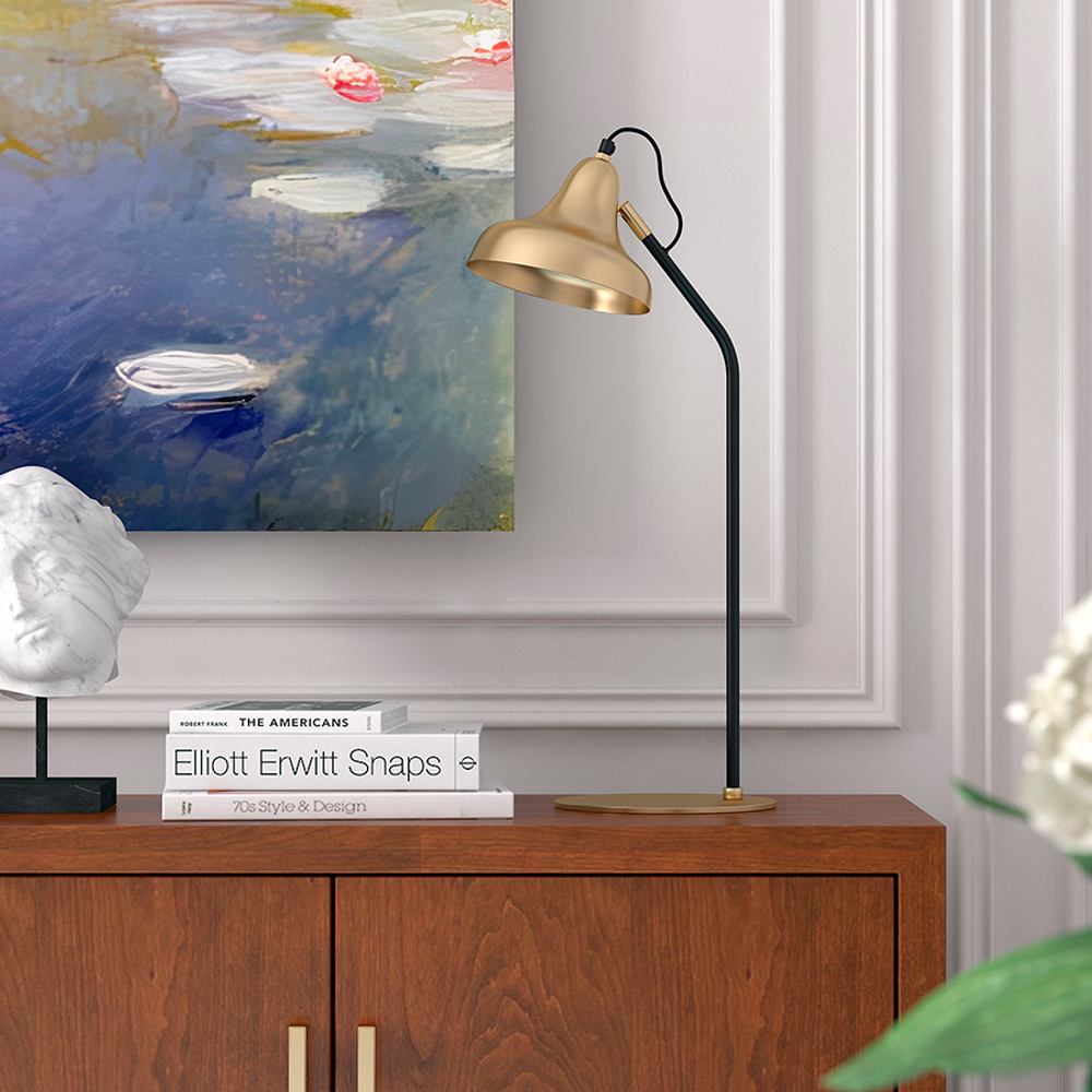 Лампа настольная enkel sand, D20х60 см, золотистая/черная