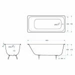 Ванна чугунная Delice Aurora Elite DLR230604R-AS 160х75 белая