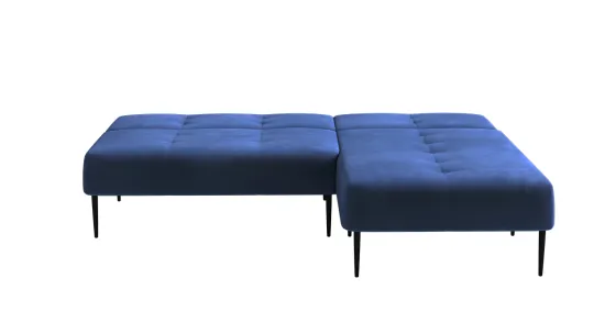 Monaco диван-кровать с шезлонгом, без подлокотников, бархат синий 29