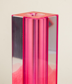 Ваза/Подсвечник из акрила 5 х 5 х 20 Розовый