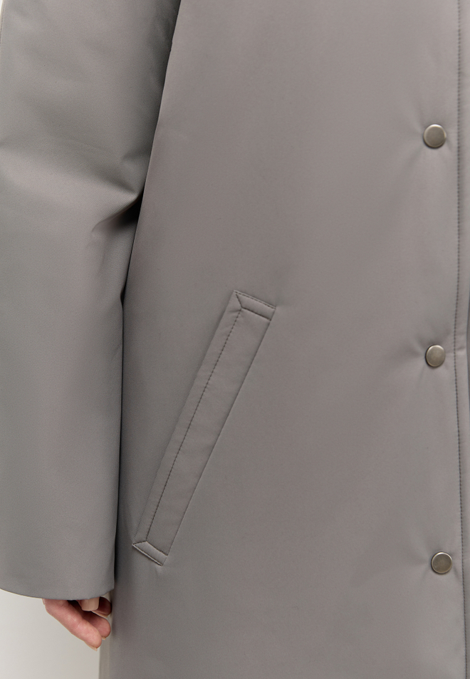 Тренч однобортный утепленный