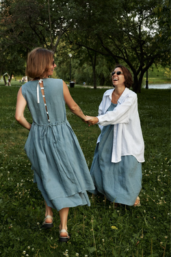 Рубашка оверсайз из белого льна