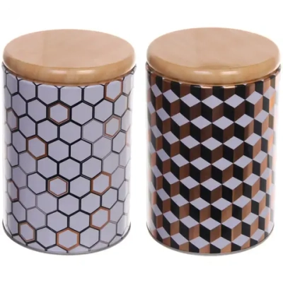 Банка для продуктов металлическая «Geometry» 1400мл 11*15см